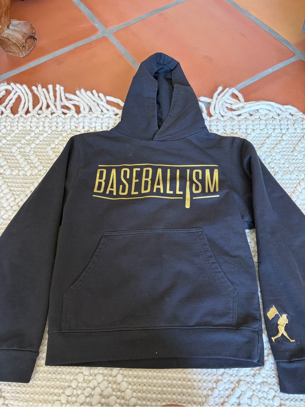 Youth Black Baseballism Logo Hoodie Sweatshirt
